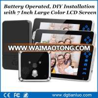 New Style 2.4GHz Digital Wireless Video Door Peephole Viewer with Three 7inch Monitors