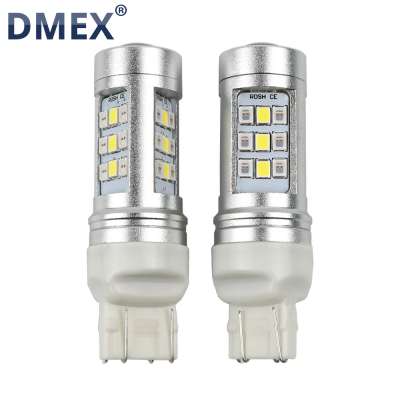 DMEX T20 W21/5W 7443 LED Car Tail Light Dual Color White And Yellow LED Light Auto Turning