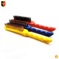 high quality cleaning steel wire brush with plastic handle